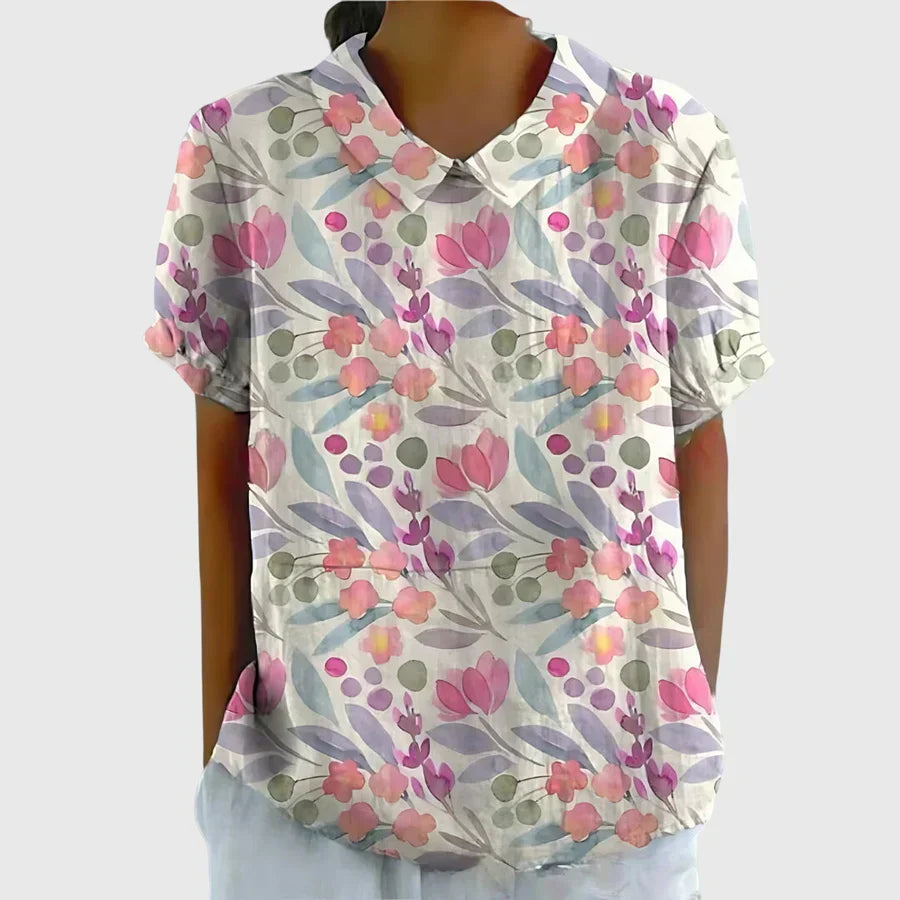 White Floral Print / 4XL